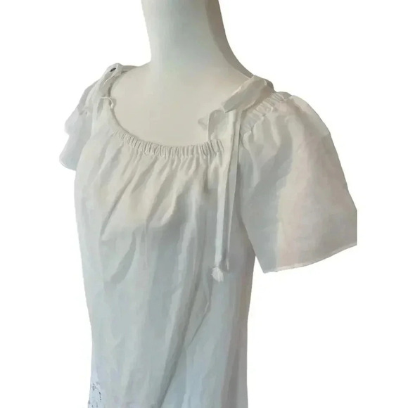 Madewell sundress cold shoulders white with embroidered lace bottom size medium - Picture 7 of 11